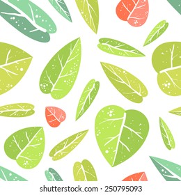 Natural and trendy seamless pattern with leafs.