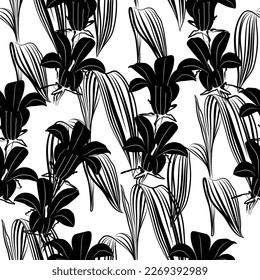 Natural tropical flower as seamless fashion print. Suit for illustration, wallpaper, fabric print.