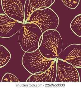 Natural tropical flower as seamless fashion print. Suit for illustration, wallpaper, fabric print.