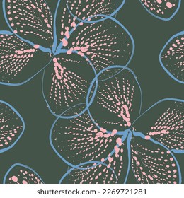 Natural tropical flower as seamless fashion print. Suit for illustration, wallpaper, fabric print.