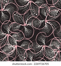Natural tropical flower as seamless fashion print. Suit for illustration, wallpaper, fabric print.