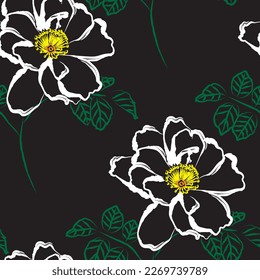 Natural tropical flower as seamless fashion print. Suit for illustration, wallpaper, fabric print.