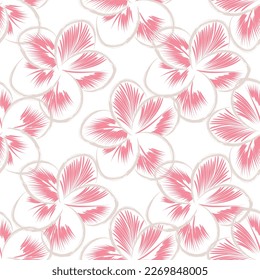 Natural tropical flower as seamless fashion print. Suit for illustration, wallpaper, fabric print.