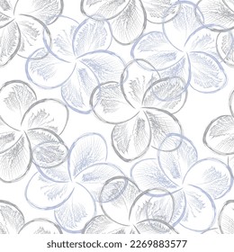 Natural tropical flower as seamless fashion print. Suit for illustration, wallpaper, fabric print.