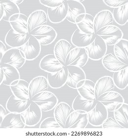 Natural tropical flower as seamless fashion print. Suit for illustration, wallpaper, fabric print.