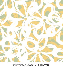 Natural tropical flower as seamless fashion print. Suit for illustration, wallpaper, fabric print.