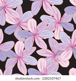 Natural tropical flower as seamless fashion print. Suit for illustration, wallpaper, fabric print.
