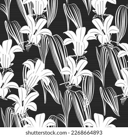 Natural tropical flowers as seamless fashion print. Suit for illustration, wallpaper, fabric print.