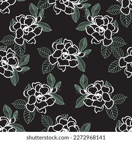Natural tropical flowers as seamless fashion print. Suit for illustration, wallpaper, fabric print.