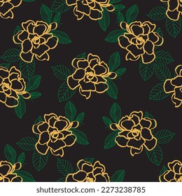 Natural tropical flowers as seamless fashion print. Suit for illustration, wallpaper, fabric print.
