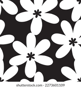 Natural tropical flowers as seamless fashion print. Suit for illustration, wallpaper, fabric print.