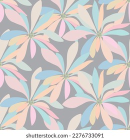 Natural tropical flowers as seamless fashion print. Suit for illustration, wallpaper, fabric print.