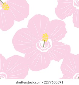 Natural tropical flowers as seamless fashion print. Suit for illustration, wallpaper, fabric print.