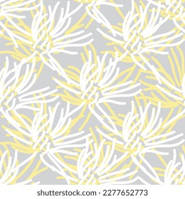 Natural tropical flowers as seamless fashion print. Suit for illustration, wallpaper, fabric print.
