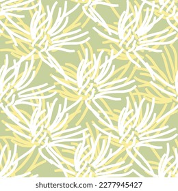 Natural tropical flowers as seamless fashion print. Suit for illustration, wallpaper, fabric print.