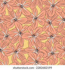 Natural tropical flowers as seamless fashion print. Suit for illustration, wallpaper, fabric print.