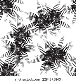 Natural tropical flowers as seamless fashion print. Suit for illustration, wallpaper, fabric print.