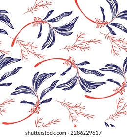 Natural tropical flowers as seamless fashion print. Suit for illustration, wallpaper, fabric print.