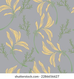 Natural tropical flowers as seamless fashion print. Suit for illustration, wallpaper, fabric print.
