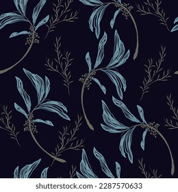 Natural tropical flowers as seamless fashion print. Suit for illustration, wallpaper, fabric print.