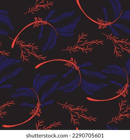 Natural tropical flowers as seamless fashion print. Suit for illustration, wallpaper, fabric print.