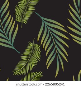 Natural tropical jungle as fashion print. Suit for illustration, wallpaper, fabric print.