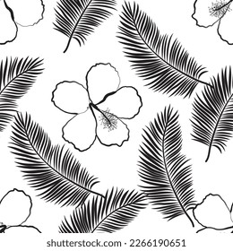 Natural tropical jungle as fashion print. Suit for illustration, wallpaper, fabric print.