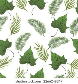 Natural tropical jungle as fashion print. Suit for illustration, wallpaper, fabric print.