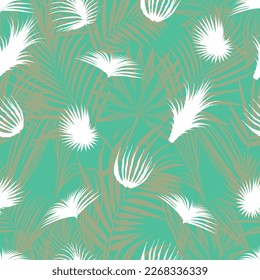 Natural tropical jungle as fashion print. Suit for illustration, wallpaper, fabric print.