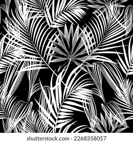 Natural tropical jungle as fashion print. Suit for illustration, wallpaper, fabric print.