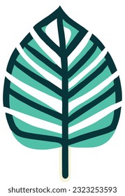 Natural tropical leaf icon, Nature leaf pattern design, Vector illustration 40