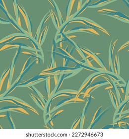 Natural tropical leaf as seamless fashion print. Suit for illustration, wallpaper, fabric print.