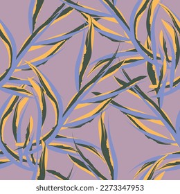 Natural tropical leaf as seamless fashion print. Suit for illustration, wallpaper, fabric print.