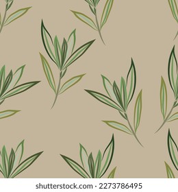 Natural tropical leaf as seamless fashion print. Suit for illustration, wallpaper, fabric print.