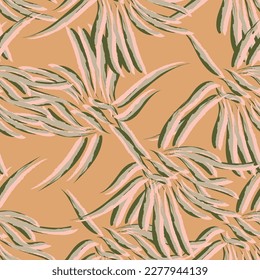Natural tropical leaf as seamless fashion print. Suit for illustration, wallpaper, fabric print.