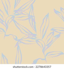 Natural tropical leaf as seamless fashion print. Suit for illustration, wallpaper, fabric print.