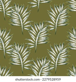 Natural tropical leaf as seamless fashion print. Suit for illustration, wallpaper, fabric print.