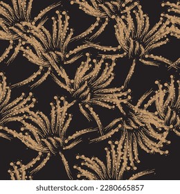 Natural tropical leaf as seamless fashion print. Suit for illustration, wallpaper, fabric print.
