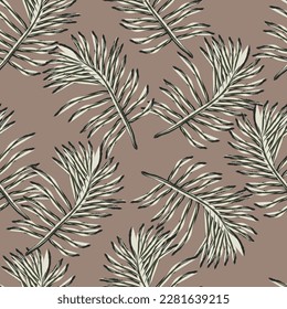 Natural tropical leaf as seamless fashion print. Suit for illustration, wallpaper, fabric print.
