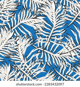 Natural tropical leaf as seamless fashion print. Suit for illustration, wallpaper, fabric print.