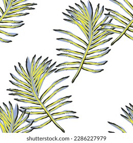 Natural tropical leaf as seamless fashion print. Suit for illustration, wallpaper, fabric print.