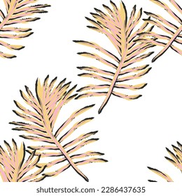 Natural tropical leaf as seamless fashion print. Suit for illustration, wallpaper, fabric print.