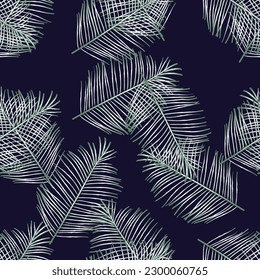 Natural tropical leaf as seamless fashion print. Suit for illustration, wallpaper, fabric print.