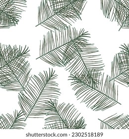 Natural tropical leaf as seamless fashion print. Suit for illustration, wallpaper, fabric print.