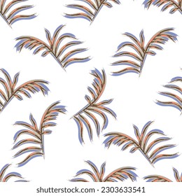 Natural tropical leaf as seamless fashion print. Suit for illustration, wallpaper, fabric print.