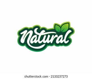 Natural typography logo or label design