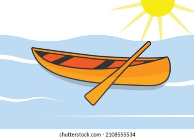 Natural Unique Color Canoe Vector And Icon, Most Background And Icon Concept.