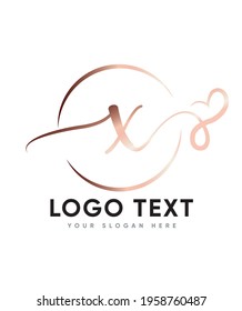 A natural and unique style beautiful script type X logo template, Vector logo for business and company identity 