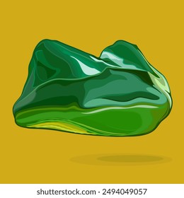 Natural untreated malachite gem. 
Vector illustration of green malachite ornamental stone with rich color and shine. Malachite, with its exquisite green hues and mesmerizing patterns