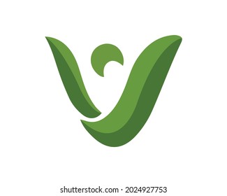 Natural V Letter Logo And Icon Vector Element Design.